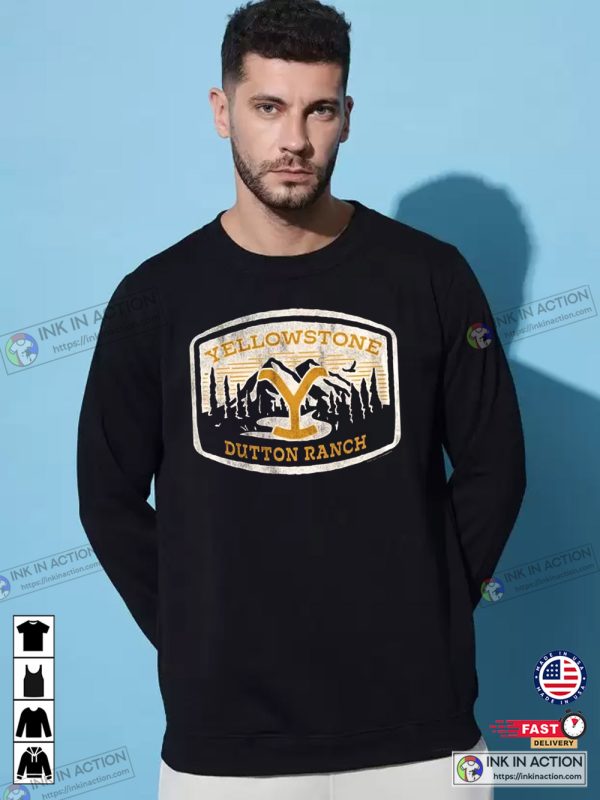 Yellowstone The Series Dutton Ranch Logo Black Sweatshirts