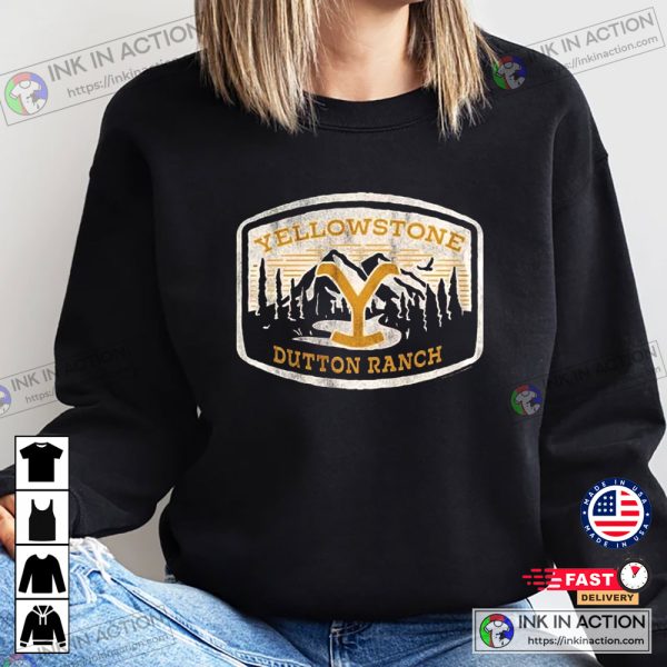 Yellowstone The Series Dutton Ranch Logo Black Sweatshirts