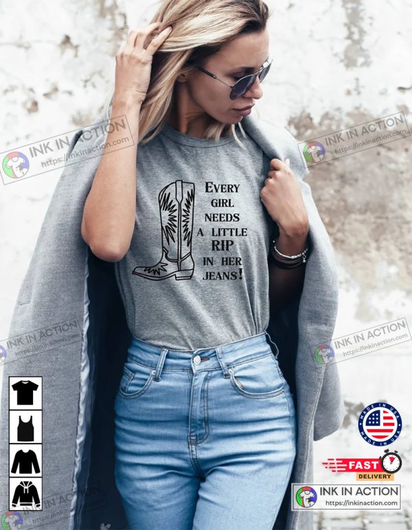 Yellowstone- Every Girl Needs A Little Rip In Her Jeans Rip Of Yellowstone Basic Sweatshirts