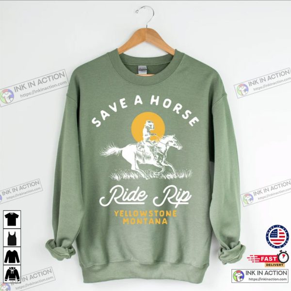 Yellowstone Save A Horse Ride Rip Distressed Rip Dutton Unisex Sweatshirt