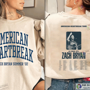 American Heartbreak Tour Printed Front and Back Sweatshirt, Zach Bryan T-shirt