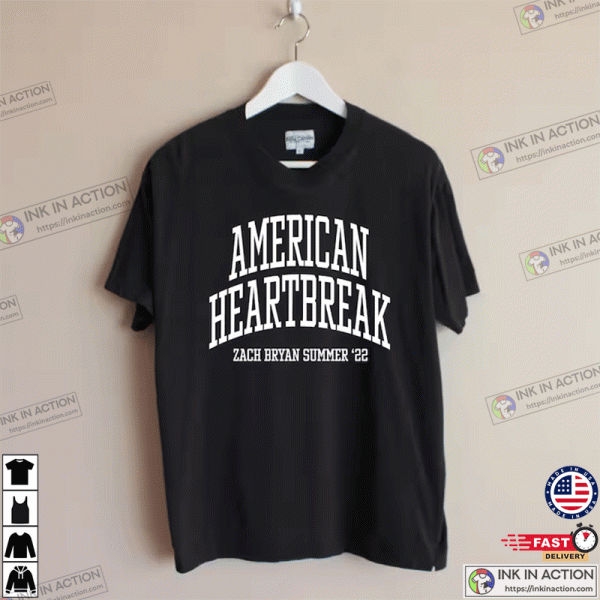 American Heartbreak Tour Printed Front and Back, Zach Bryan T-shirt