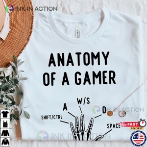 Anatomy Of A Gamer Shirt Funny Gamer Hand T Shirt Sarcastic Anatomy Tee 1