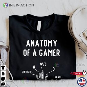 Anatomy Of A Gamer Shirt Funny Gamer Hand T Shirt Sarcastic Anatomy Tee 2