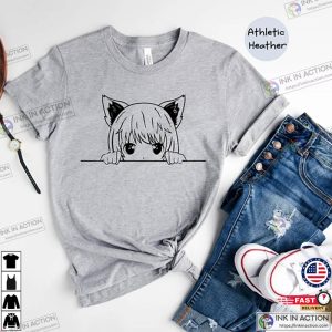 Anime Cat Girl T shirt Cute Cat Manga Shirt Japanese Manga Top Gifts for Cat Lovers Kawaii Shirt 5