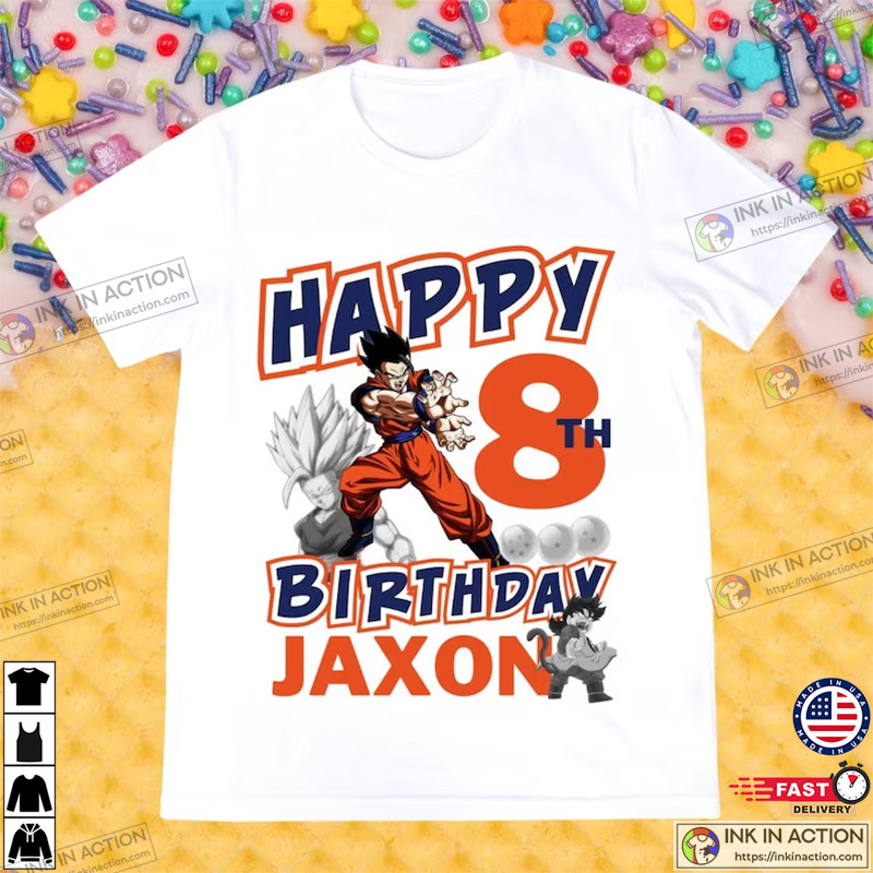 Anime Character Birthday Customized Gohan Shirt - Ink In Action