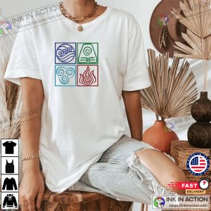 Avatar Shirt Four Element T Shirt Water Fire Air Earth Symbol Shirt 3