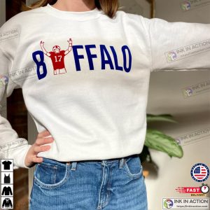 Buffalo Bills Football Helmet NFL Crewneck Sweatshirt - Ink In Action