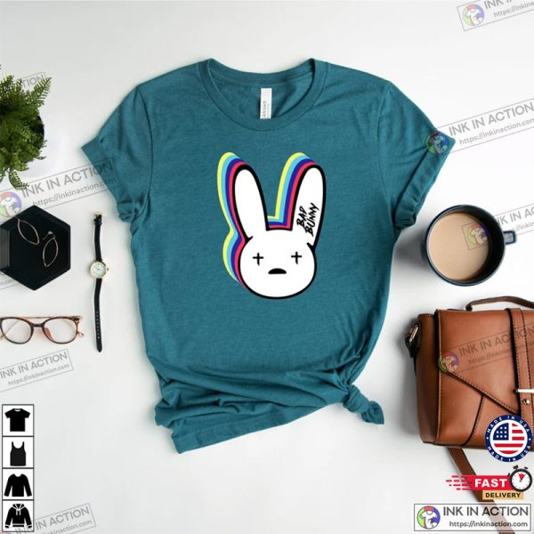 Bad Bunny Print Tee Bad Bunny Short Sleeve Shirt Funny Bad Bunny Shirt