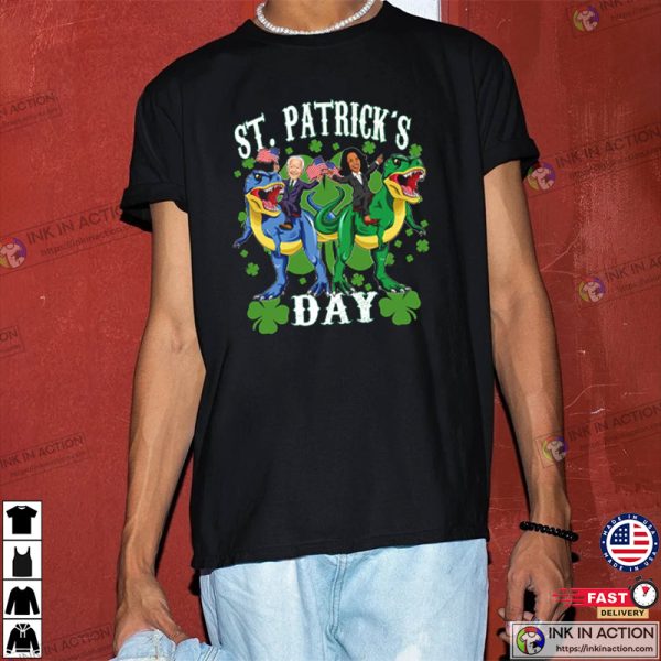 Biden Harris T-Rex, St Patrick’s Day Unisex T-Shirt