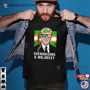 Biden St Patricks Day Irish Lucky Shenanigans Malarkey Shamrock T shirt 3