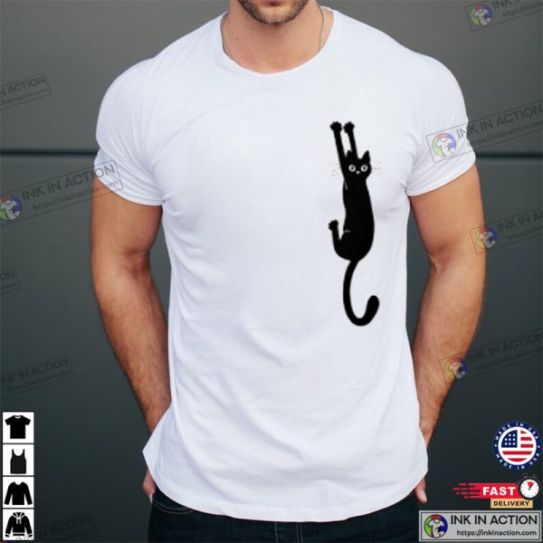 Black Cat Holding On Essential T-Shirt