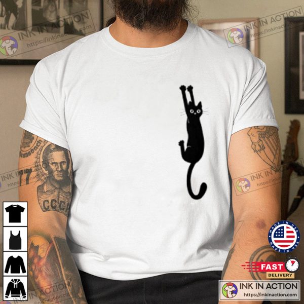 Black Cat Holding On Essential T-Shirt