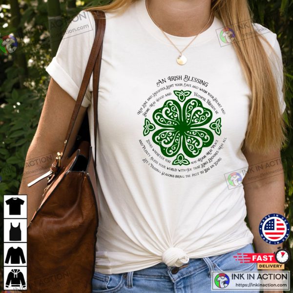 Blessed Irish St Patrick’s Day Shamrock St Paddy’s Heart T-shirt