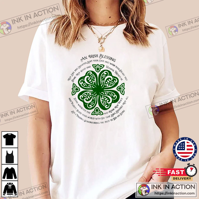 Blessed Irish St Patrick’s Day Shamrock St Paddys Heart T-shirt