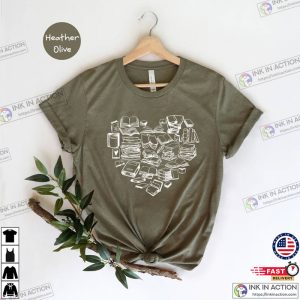 Books Distressed Heart Shirt Teacher Heart Tee 2