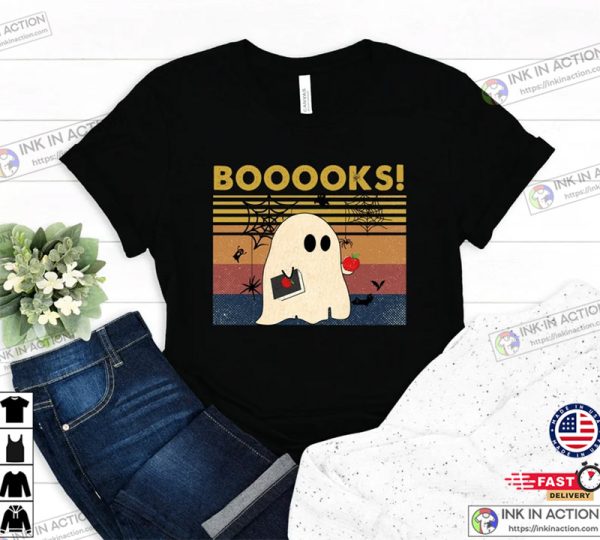 Booooks Tee, Halloween Shirt, Between The Pages T-Shirt