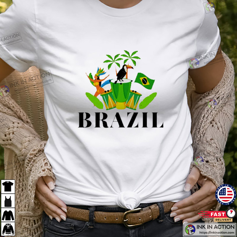 Brazilian Soccer Jersey Brazil Football Flag Ladies Missy Fit Long