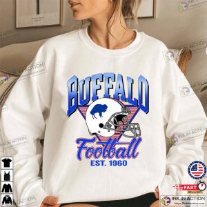 Buffalo Bills Football Helmet NFL Crewneck Sweatshirt