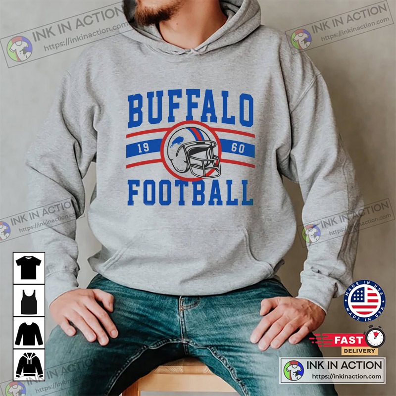 Buffalo Football 1960 NFL Football Crewneck Sweatshirt - Ink In Action