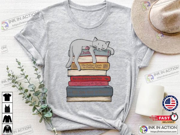 Cat Book, Book Shirt, Bookworm Cat Lover Gift