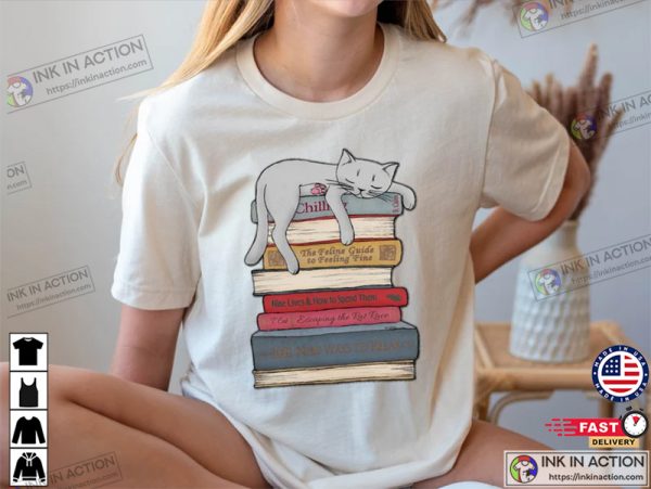 Cat Book, Book Shirt, Bookworm Cat Lover Gift