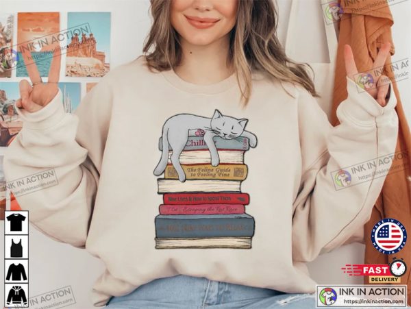 Cat Book, Book Shirt, Bookworm Cat Lover Gift