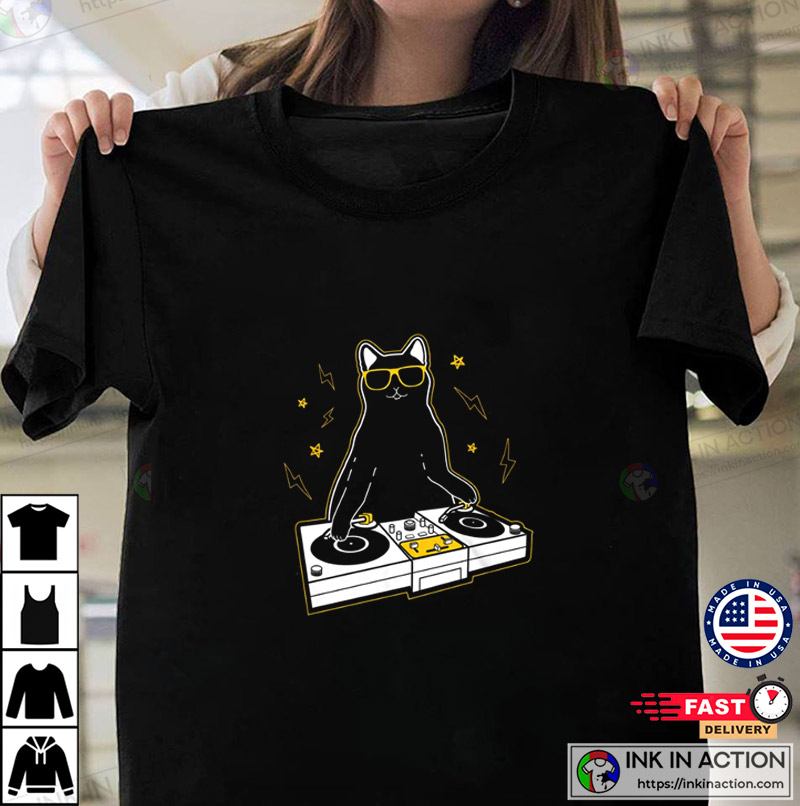 Funny Cat DJ Cat Lover Graphic T-shirt - Ink In Action