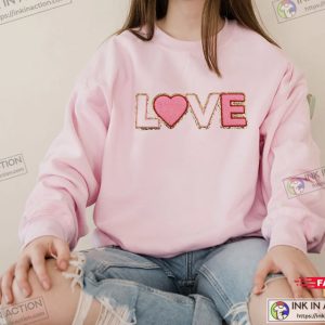 Chenille Patch Valentine Sweatshirt, Valentine Love Sweater, Valentine Heart Crewneck