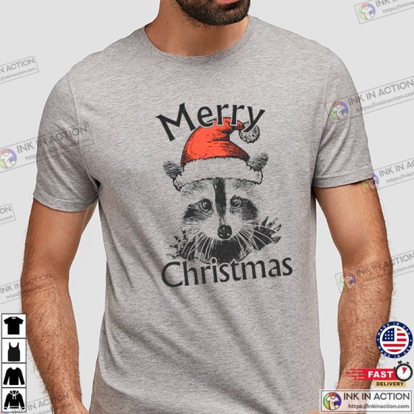 Christmas Raccoon T-Shirt, Funny Raccoon Christmas