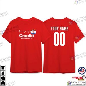 Croatia Football Team Flag 2 Sides T-Shirt World Cup 2022 Personalized Name Number Shirt