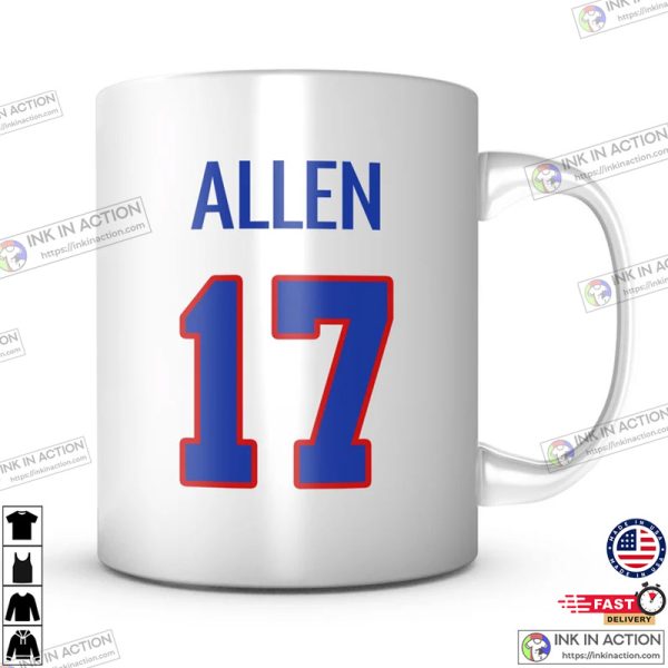 Customize Name And Number Buffalo Football Jersey Coffee Mug