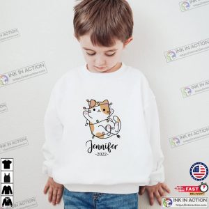 Cute Christmas Cat Sweatshirt Custom Personalized Christmas T shirt 4