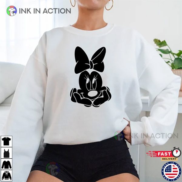 Cute Minnie Face Sweatshirt, Vintage Mickey Sweater, Funny Mickey Head Sweatshirt