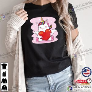 Cute Unicorn heart Valentines Day T shirt 3