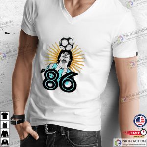 Diego Maradona 86 Football Legend World Cup Graphic T Shirt