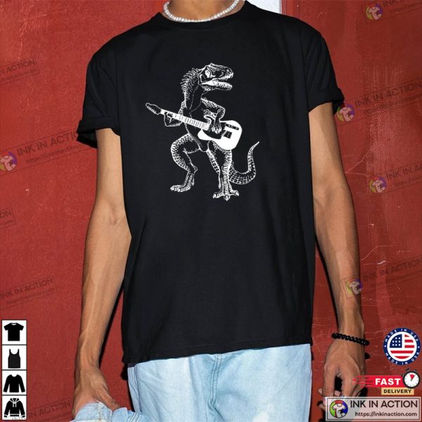 Dinosaur Playing Guitar Men T-Shirt, Gift for Him