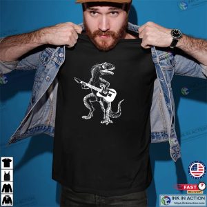 Dinosaur Playing Guitar Men T Shirt Gift for Him 2