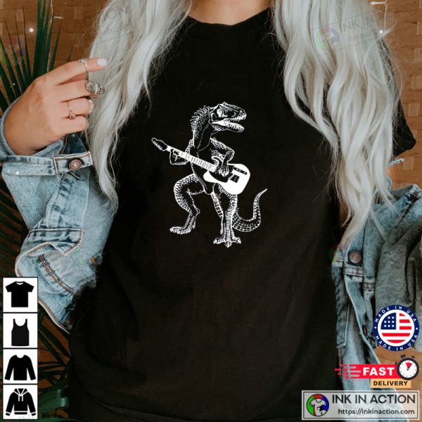 Dinosaur Playing Guitar Men T-Shirt, Gift for Him