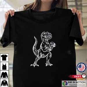 Dinosaur Weight Lifting Dumbbells Men T Shirt Boyfriend Gift Fitness Tee 4