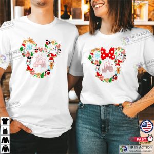 Disney Mickey Mouse Head Doodle Christmas Shirt Wonderland Family Holiday Xmas T Shirt