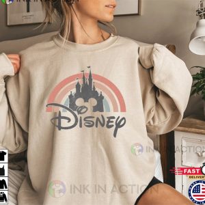 Disney Rainbow Castle Sweatshirt, Disney Vintage, Disney Family Sweatshirt