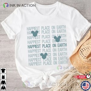 Distressed Graphic Happiest Place on Earth Shirt Mouse Ears Shirt 2