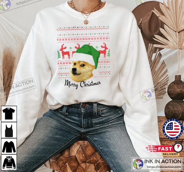Doge Dog Meme Merry Christmas Shirt