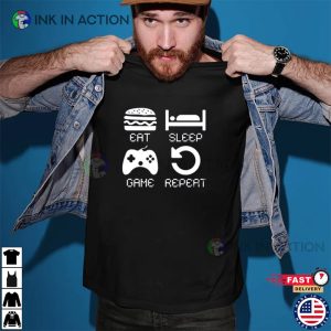 Eat Sleep Game Repeat Gamer Shirt