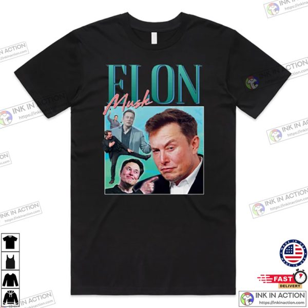 Elon Musk Homage T-shirt, Tee Top Funny Meme Icon Legend 90’s 80’s