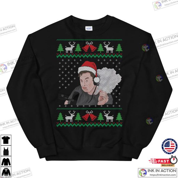 Elon Musk Ugly Christmas Sweater, Elon Twitter Weed Xmas Sweaters