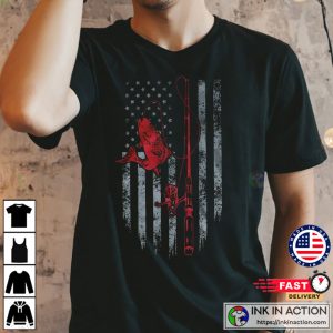 Fishing T shirt with American Flag Fly Fishing Shirt Fishing Gear Fishing Gifts Idea for American Fishers 2