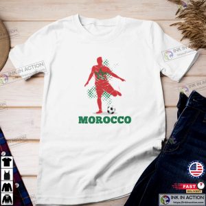 Flag Of Morocco With Soccer Player Essential T-Shirt