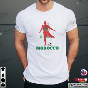 Flag of Morocco with Soccer Player Essential T Shirt 2